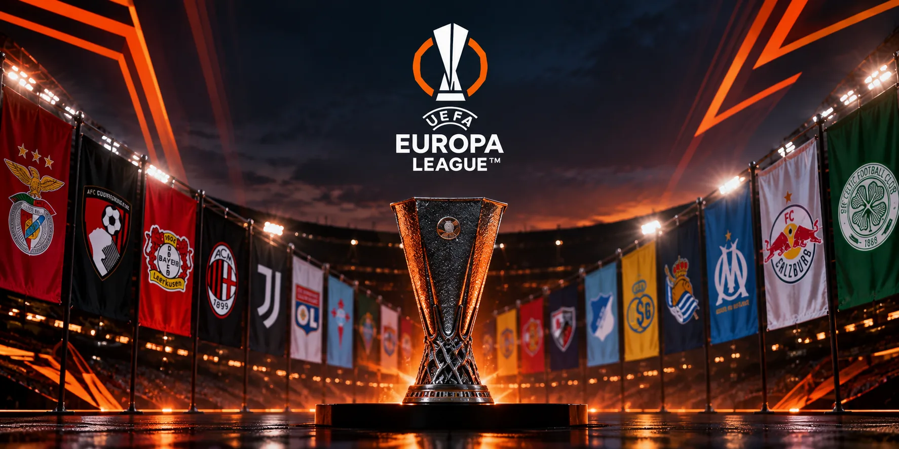 BetLogic editorial illustration representing UEFA Europa League Matchday 2 and the 18 matches completed on 15 October 2026.