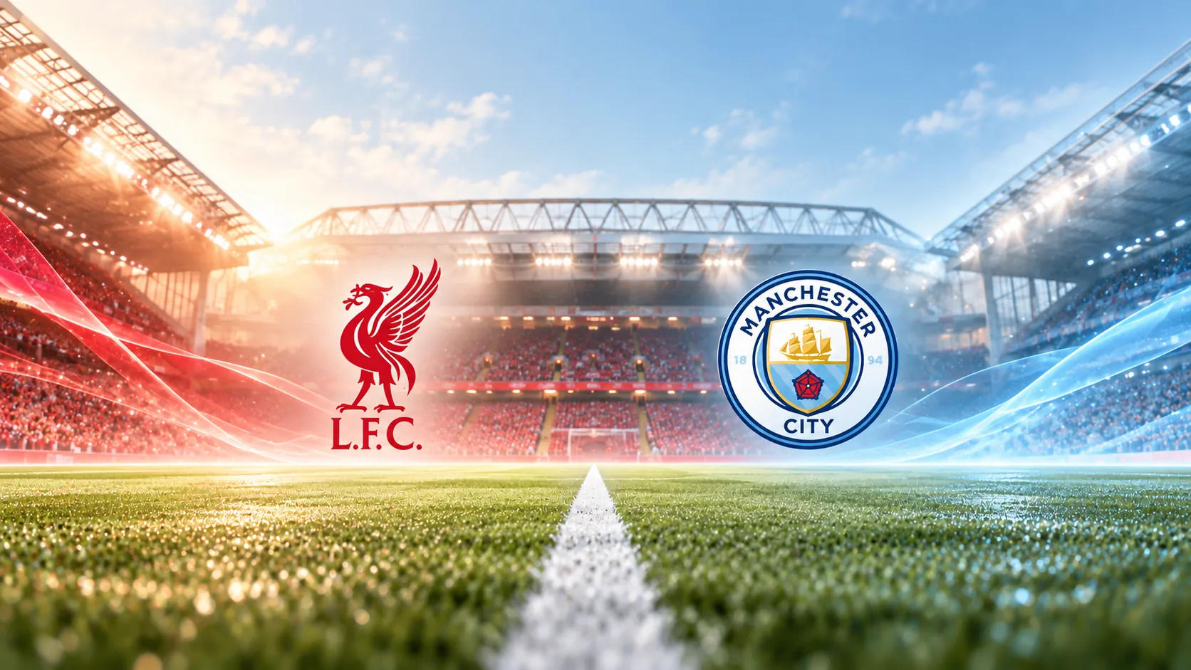 Illustration of Anfield under floodlights ahead of Liverpool against Manchester City in October 2026