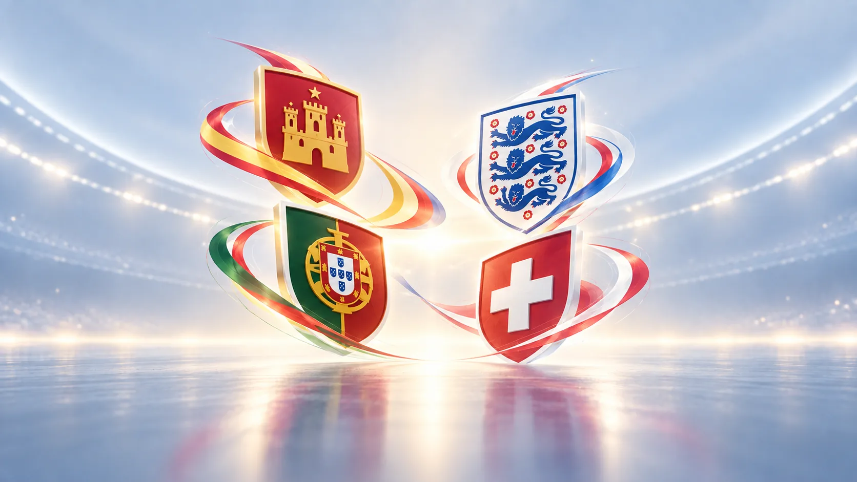 UEFA Nations League illustration representing Spain, England, Portugal and Switzerland after the October international window