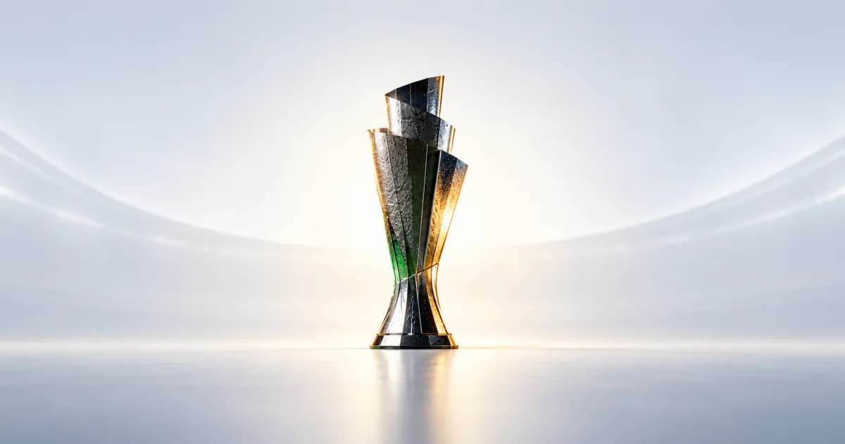 Stylised football trophy representing the UEFA Nations League